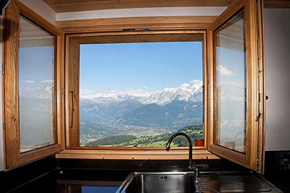 Le Refuge location d'appartements meublés Cordon 74 vue Mont-Blanc